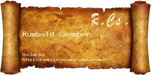 Rumbold Csombor névjegykártya